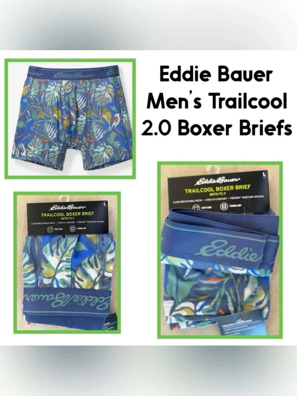Eddie Bauer Men's Trailcool 2.0 Boxer Briefs